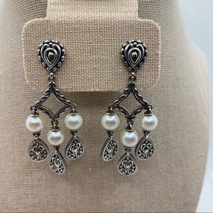JAI John Hardy Bali Lanna Sterling/14k Accent Pearl Chandelier Earrings